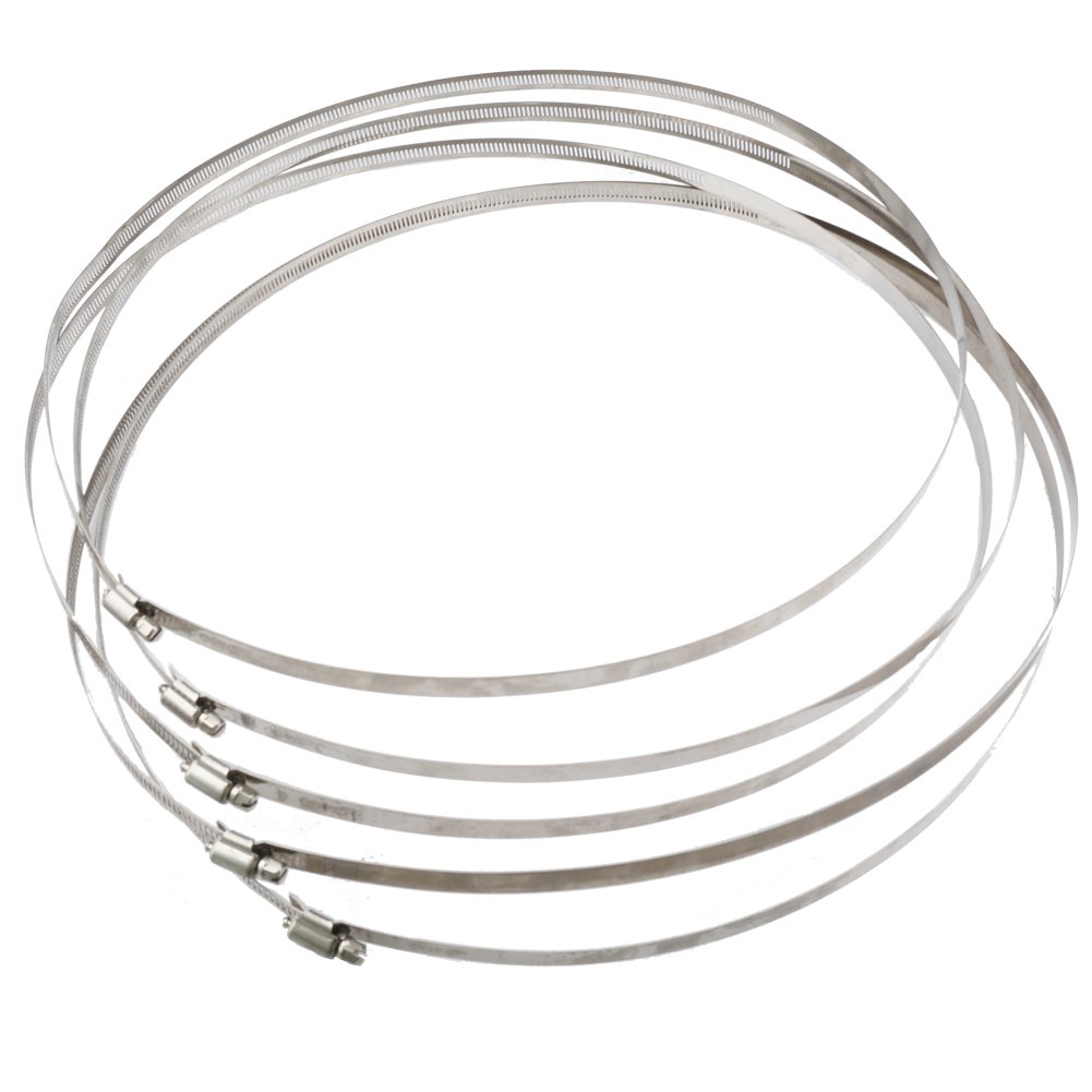 5 Pcs 15.7inch/400mm Stainless Hoop Steel Hose Clips Duct Clamps Adjustable Worm Drive Hose Clamp for Inline Duct Fan Hydroponic Duct Hoop