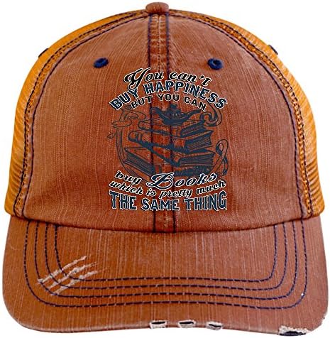 You Can't Buy Happiness Hat, You Can Buy Books Trucker Cap (Trucker Cap - Orange)