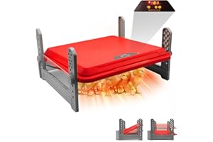 WISMOIER 10x 10 in Chick Heater Brooder Plate,Baby Chick Brooder Heating Plate Adjustable Temperature Height Heating Plate for Chicks,Poultry Coop Heater Thermometer Chick Warmer- for 15 Chicks, 50W