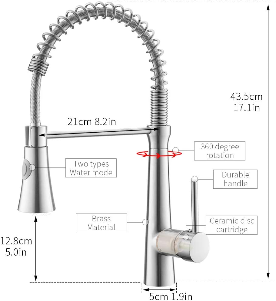 360°Schwenkbare Spültischarmaturen,Küchenarmatur & Brause ausziehbar