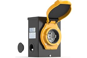 TOOLIOM 50 Amp Generator Power Inlet Box, NEMA SS2-50P Power Inlet Box for 3 Prong Generator Cord, 125/250 Volt, Up to 12500 Watts, Weatherproof Generator Inlet Box with Light Indicator, ETL Listed