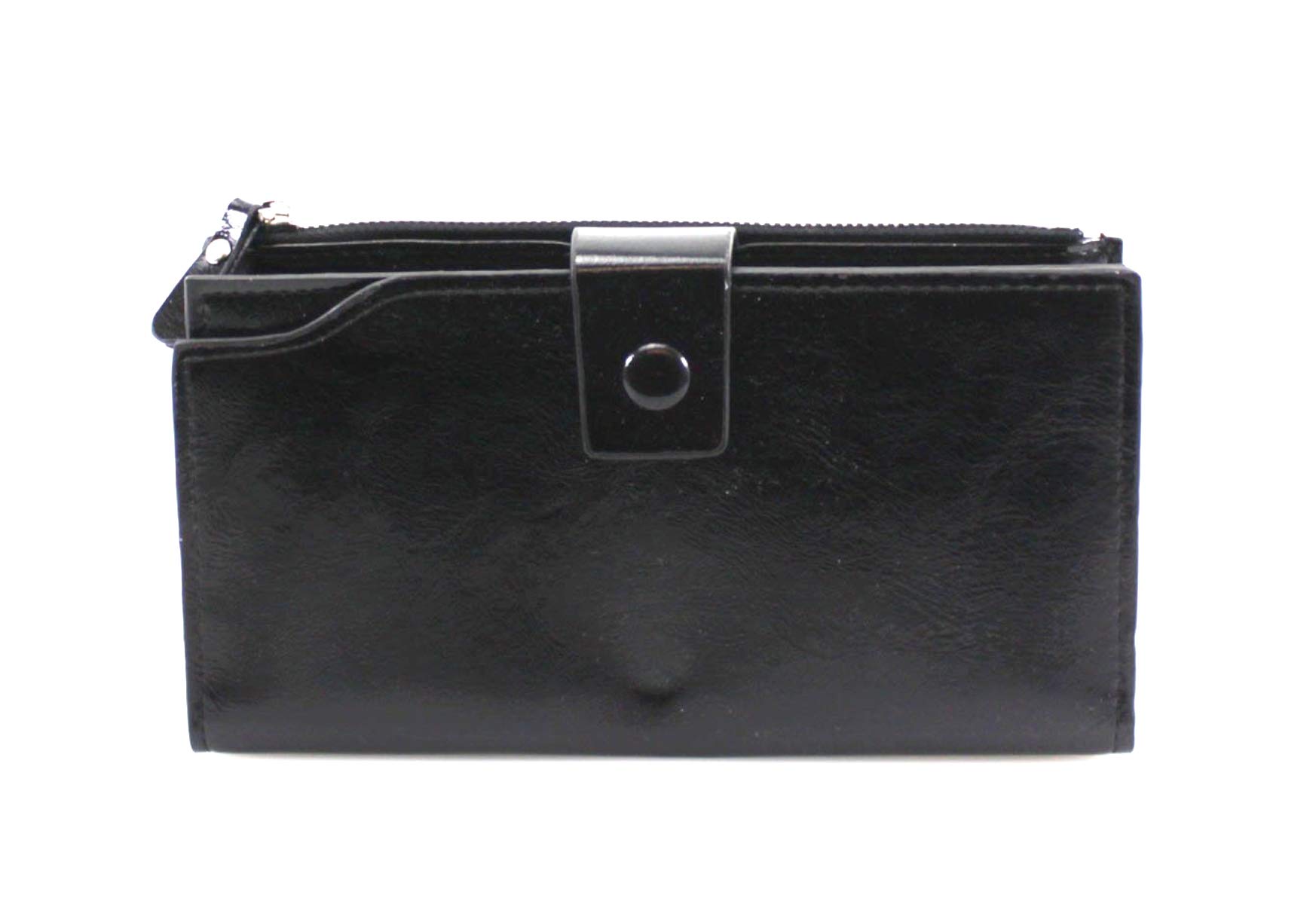 LeahWard Genuine Faux Leather Purses Wallets Fashion Nice Great Purses Bags (BLACK)