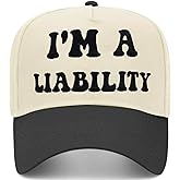 Unkamaty Funny Gag Trucker Hat I'm A Liability -Embroidery Funny Hats Adjustable Baseball Cap for Men WomenBlack