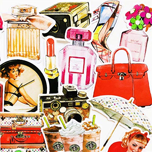 29PCS Girl Vintage Stickers Retro Fashionable Women‘s Perfume Bottle Suitcase Vintage Camera Waterproof Sticker Laptop Car Suitcase Computer Water Bottle Mobile Phone Stickers Decals (Vintage 1)