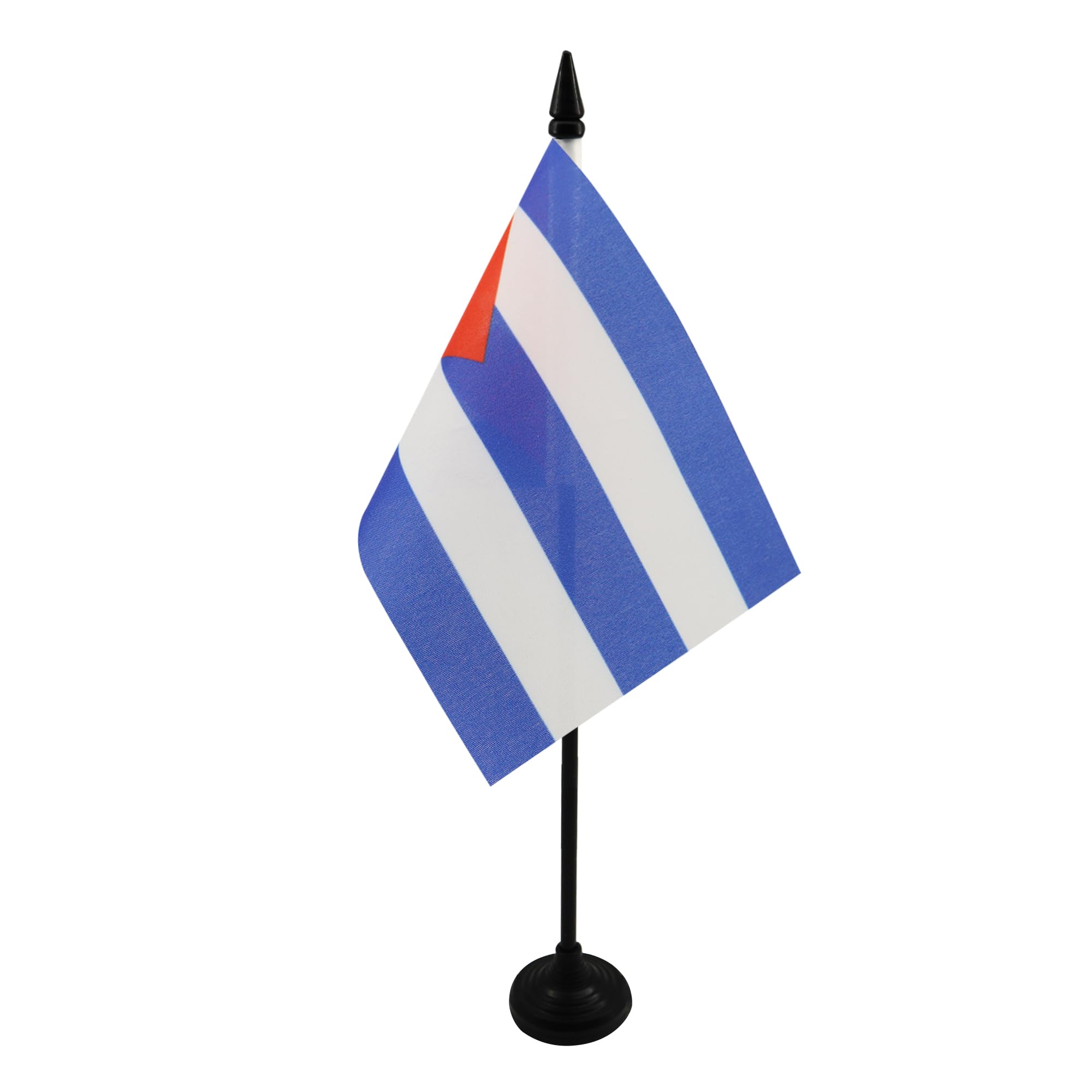AZ FLAG - Cuba Table Flag 4'' x 6'' - Cuban Office Mini Banner 100% Polyester 15 x 10 cm - Mini Desk Flag with 10'' Pole and Black Plastic Base