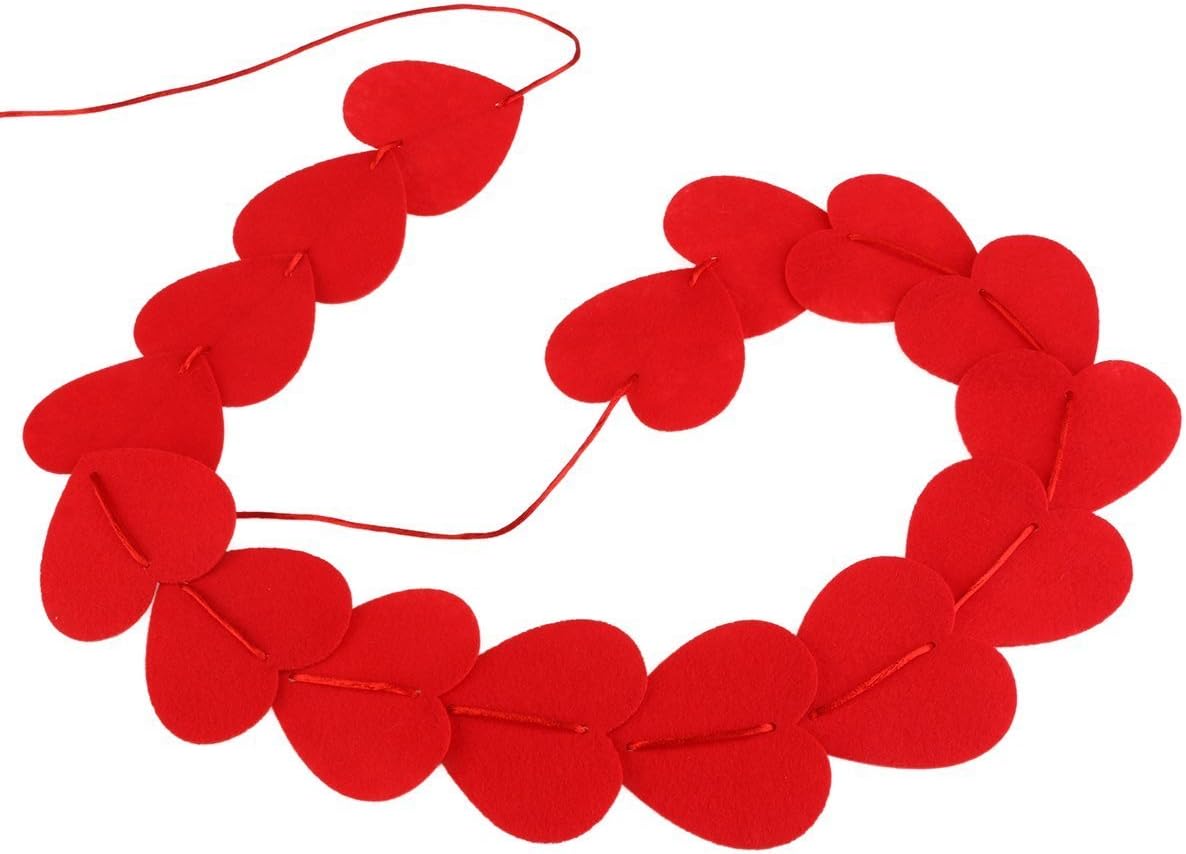 Happium - 16x Valentine's Day Red Hanging Hearts 1.84m String Garland