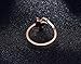 VNOX Womens Stainless Steel Cubic Zirconia Butterfly Matte Finish Adjustable Cuff Engagement Ring Rose Gold Plated