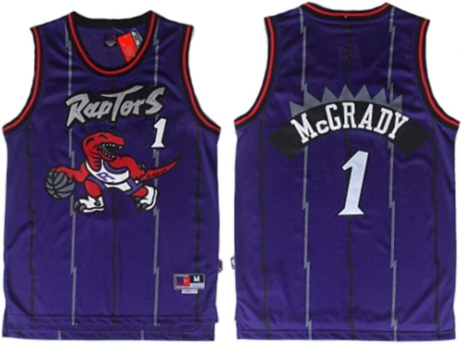LAMBO Men's Basketball Jersey Toronto Raptors All-Star Jersey NO.1 Tracy McGrady Classic Mesh Sports Fans Jerseys (XL)