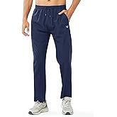 NORTHYARD Men’s Athletic Track Pants Sweatpants with Zipper Pockets Workout Gym Jogger Pants Open Bottom