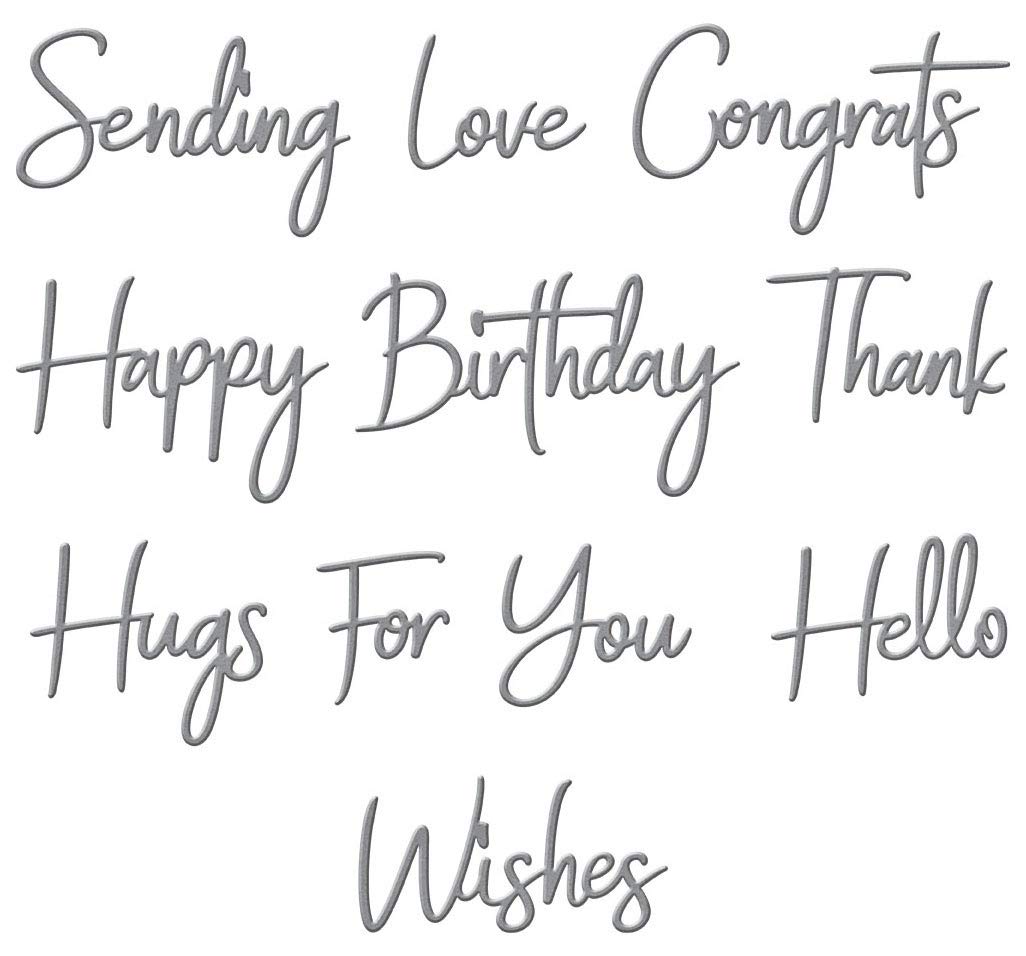 Spellbinders Etched Dies SENTIMENTS, Metal, 2.63 x 1.54 inches (Approx.)