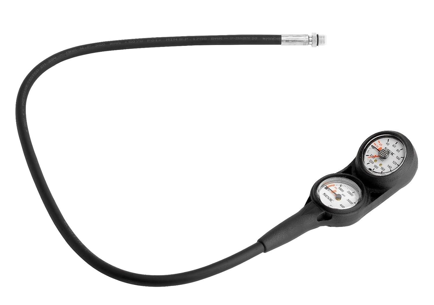 Seac Scuba Analog SPG Pressure or Depth Gauge Console with Brass