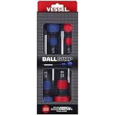 VESSEL BALL GRIP Screwdriver 4PC. Set, Red/Blue, 2204PBU