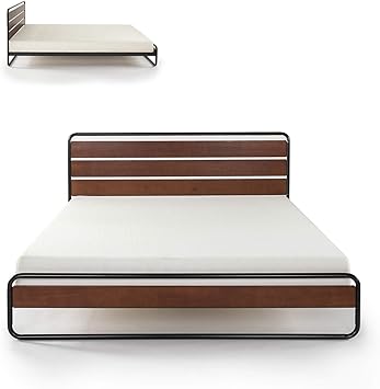 Amazon Com Zinus Therese Metal And Wood Platform Bed Frame No Box Spring Needed Wood Slat Support Easy Assembly Queen Furniture Decor