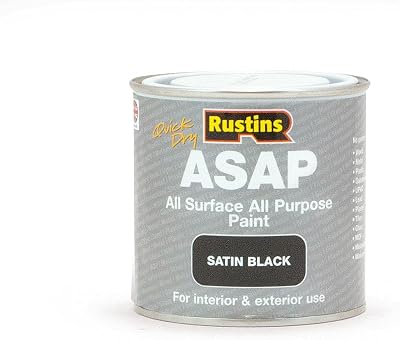 RUSTINS ASAP Paint Black 250ml - Quick Dry Indoor/Outdoor Finish