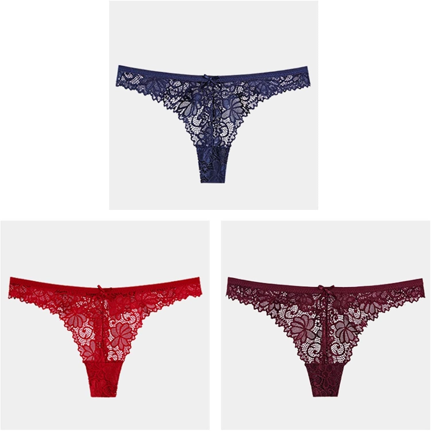 Tanga de algodón de 3 piezas / encaje sexy thong de cintura baja transparente braguitas para Tanga de algodón de 3 piezas / encaje sexy thong de cintura baja transparente braguitas para