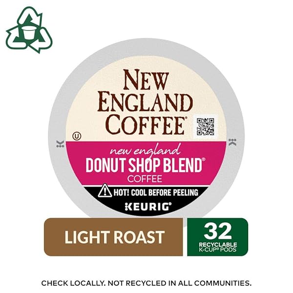 NEW ENGLAND COFFEE DONUT SHOP BLEND LIGHT ROAST K-CUP COFFEE PODS, 32 COUNT, MORNING’S FAVORITE COFFEE