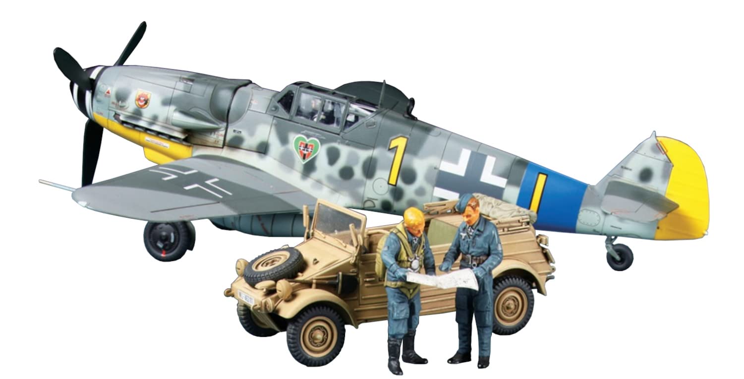TAMIYA 25204 1:48 Dt. BF109 G-6 & Bucket Trolley 82 - Model Kit, Plastic Assembly Kit, Detailed Replica