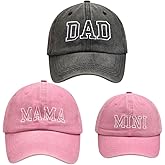 ZUYYON 3 Pcs Parent-Child Baseball Hats Adjustable Mama Dad Mini Daughter Son Embroidered Cap Matching Retro Family Hats