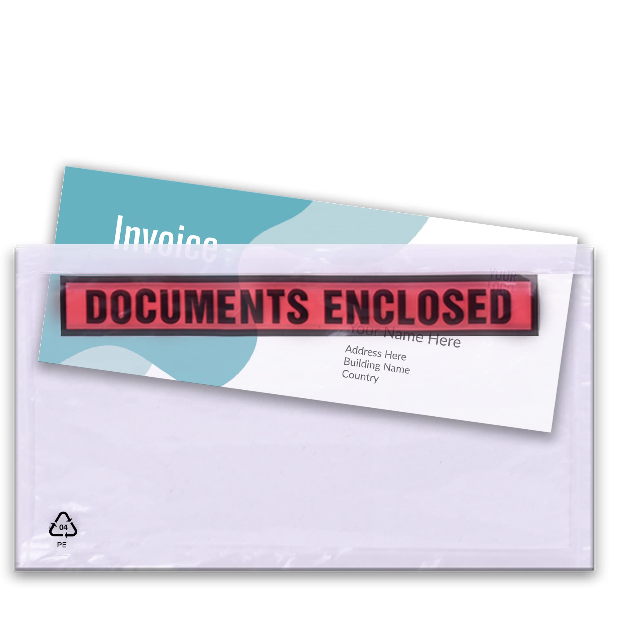 Triplast 200 x DL Printed Document Enclosed Wallet (230 x 110 mm) | Peel & Seal Clear Plastic Envelopes/Sleeves/Pockets/Wallets | Attach Invoices, Packing Lists & Delivery Notes to Parcels