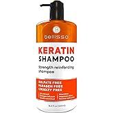 Keratin Enriched Shampoo - Sulfate and Paraben Free - Anti Frizz Treatment for Women and Men – Professional Salon Grade Repair Formula with Silk Protein for Dry, Frizzy Damaged and Color Treated Hair