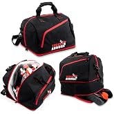 TRACK ARMOUR&reg; Motorcycle Helmet Bag &amp; Racing Helmet Bag for Travel and Storage &ndash; Fleece Lined Helmet Carrier with Hidden Shoe Compartment, Waterproof, Motorcycle Gear Bag for Auto Racing, Track Day