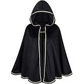 LMYOVE Women Hooded Cape Medieval Renaissance Cloak Costume Accessory for Halloween Christmas Ren Faire Cosplay Party
