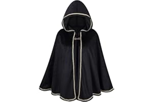 LMYOVE Women Hooded Cape Medieval Renaissance Cloak Costume Accessory for Halloween Christmas Ren Faire Cosplay Party