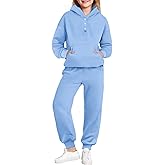 Arshiner Girls 2 Piece Outfits Fashion Sweatsuits Button Down Hooded Sweatshirt and Sweatpants with Pockets Kids Tracksuit