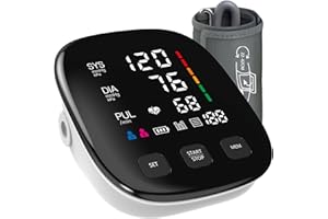 CRABCLAW Automatic Upper Arm Blood Pressure Monitor, Blood Pressure Cuff 9-17 inch, Blood Pressure Monitors for Home Use with Digital LED Display, 2×199 Sets Blood Pressure Memory