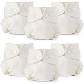 Esembly Cloth Diaper Inner - Organic Cotton, 6-Pack, Size 1 (7-17lbs) | Fitted Diaper, Soft, Ultra-Absorbant, Trim-Fitting Layer, Pairs with Waterproof Outer for Blow-out Proof Diapering