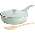Goodful All-in-One Pan, Multilayer Nonstick, High-Performance Cast Construction, Multipurpose Design Replaces Multiple Pots and Pans, Dishwasher Safe Cookware, 11-Inch, 4.4-Quart Capacity, Sage Green