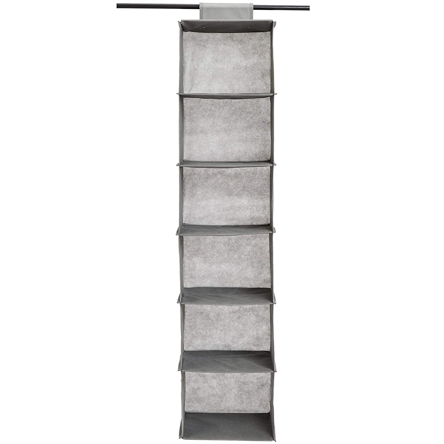 Amazon Basics Hanging Closet Shelf, 6-Tier, 22D x 29W x 23H cm, Grey