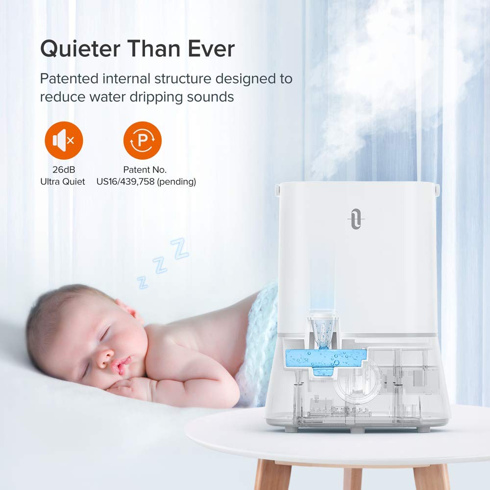 TaoTronics 26dB Quiet Humidifiers for Bedroom, 4L Ultrasonic Cool Mist