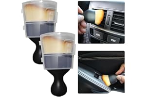 LCWYORH 2PCS Automotive Interior Dusting Brush, Soft Bristles Car Duster Brush Interior, Car Detailing Brush Car Interior Cleaning Brush for Dashboard, Leather, Air Vents, Keyboard(with Cap)