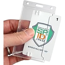 3 Pack - Crystal Clear Heavy Duty Badge Holder Horizontal - Hard