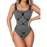 ShawGobow Sexy Strappy Lingerie,Cutout Fishnet Body Harness Mesh Outfit,Exotic Dancewear Apparel