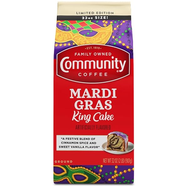 COMMUNITY COFFEE MARDI GRAS KING CAKE FLAVORED 32...