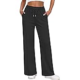 Warmrole Womens Sweatpants Wide Leg High Waisted Trendy Straight Leg Sweat Pants Joggers for Lounge, Travel, Casual, S-XL