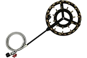 COOKAMP Propane Jet Burner with 44 Brass Tips - Perfect for Camping, Turkey Frying, and More with Stove Buddy JB-44LP(Propane Gas 44 Tips & Regulator)