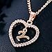 Wintefei Concise Hollowed Heart Alphabet Unisex Necklace Jewelry Neck Chain Pendant Decor