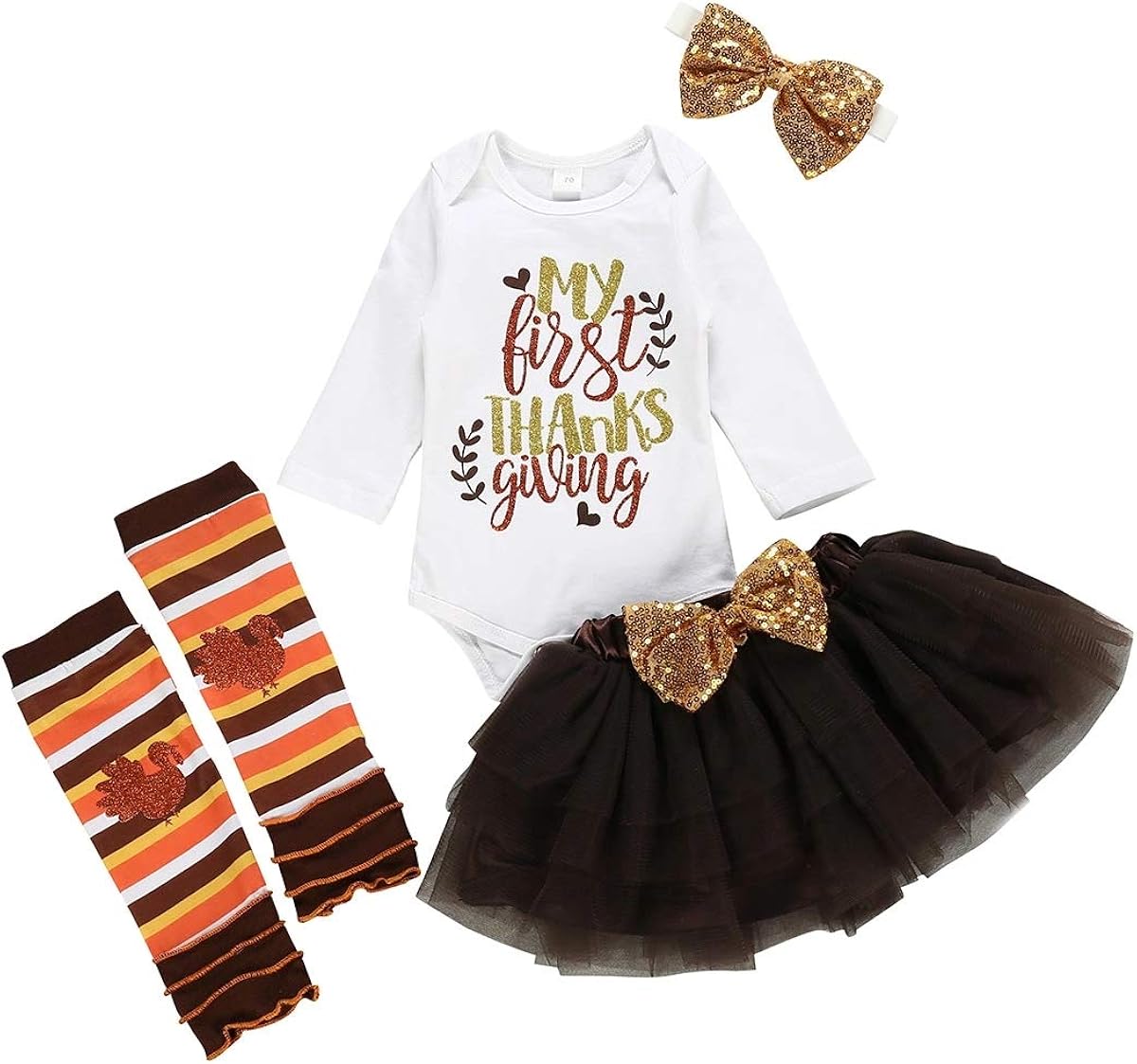 Buy Newborn Baby Girl My First Thanksgiving Outfit Turkey ...