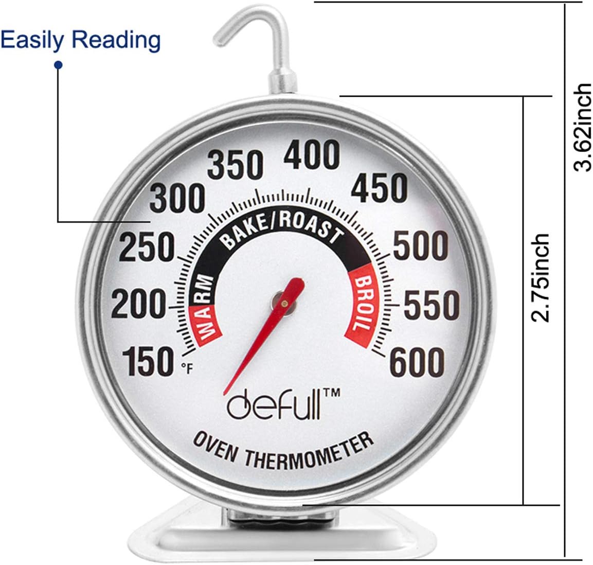 Extra Large 2.75 Inch Dial Oven Thermometer Clear Large Number Easyto