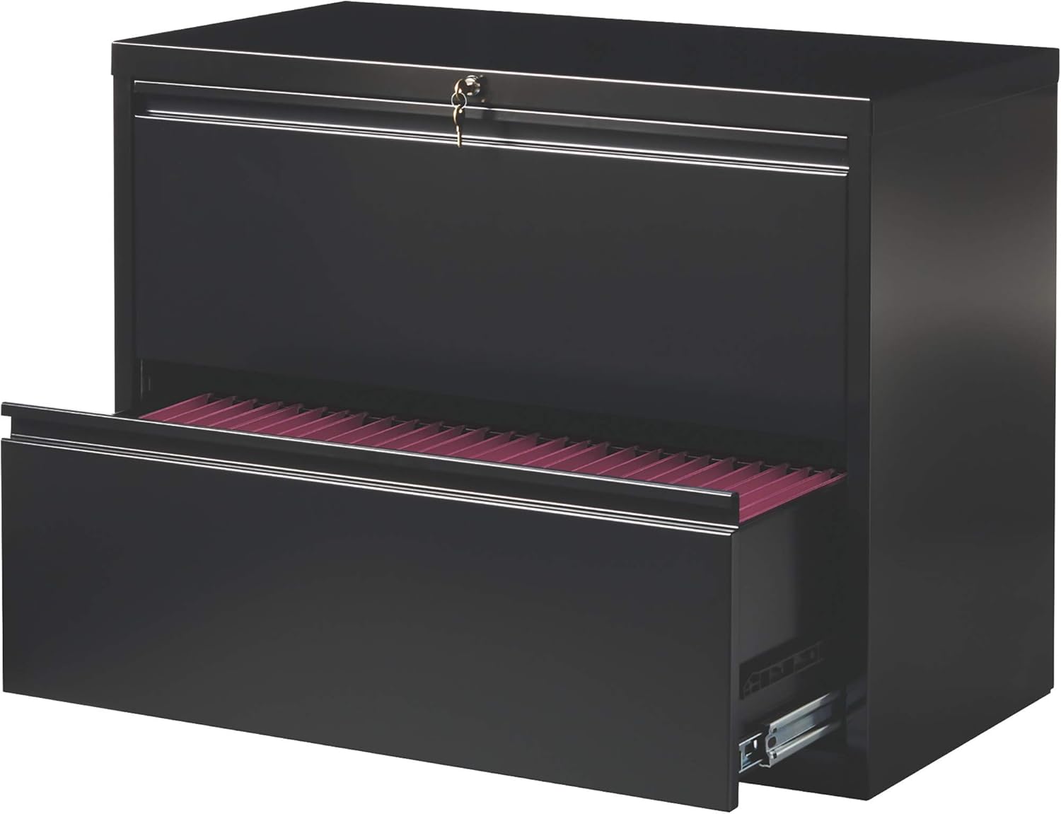 Amazon Com Hirsh Industries 2 Drawer File Cabinet For Letter Legal Or A4 Size Files Black 36in W X 18 63in D X 28in H Model Number 17451 Office Products