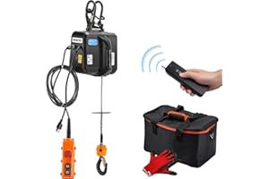 NEWTRY 1,100lb Electric Hoist Pro, Electric Winch 110v 120v, with 2 Wireless Remote Control, Cable Remote Control, Vertically