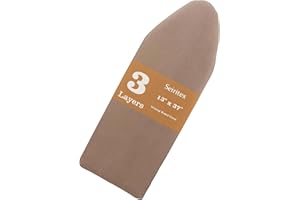 Seiritex Small Ironing Board Cover 13 x 37 inch, Fits Over The Door Ironing Board, Heat Reflective Thick Padding with Hook and Loop Fasteners, 3 Layers Iron Board Cover (Brown)