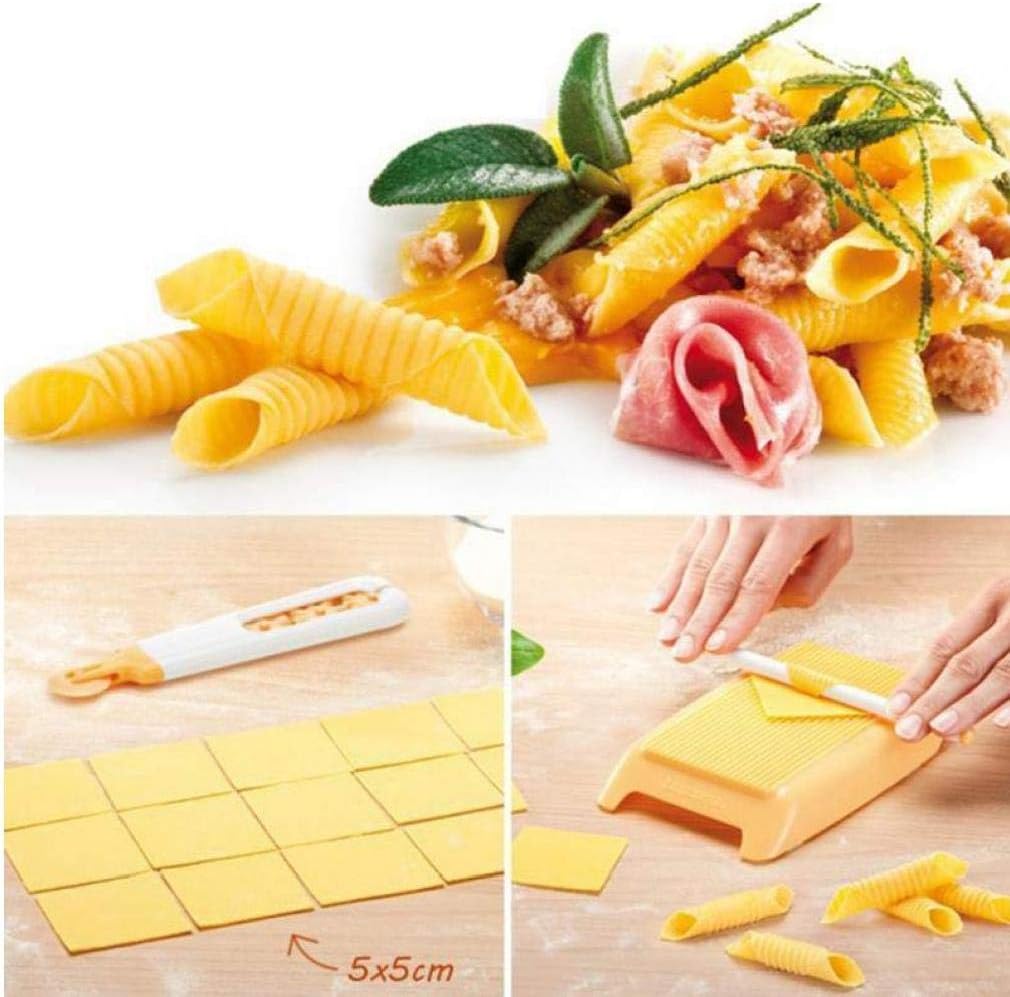 Pasta Macaroni Board Spaghetti Gnocchi Maker Rolling Pin Kitchen Baby