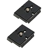 Quick Release Plate, Tripod Quick Release Plate Fit for Manfrotto 200pl-14 Rc2 Camera Tripod Head (Pack of 2) Black