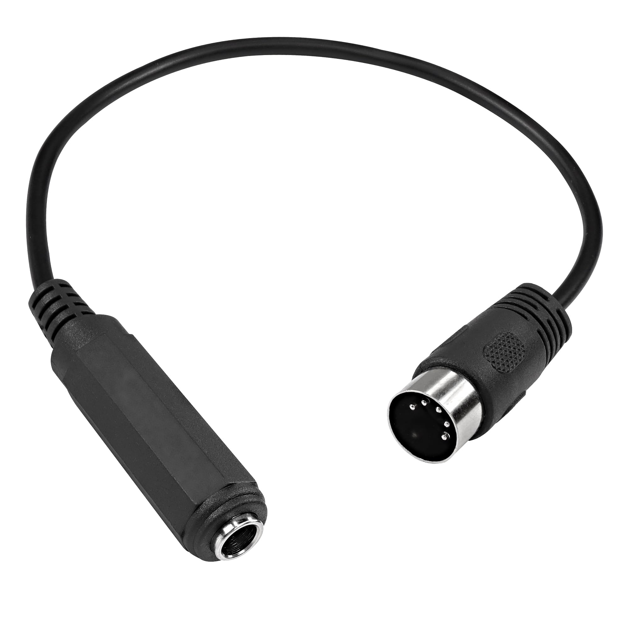MEIRIYFA 6.35mm Female to DIN 5 Pin MIDI Cable, MIDI Male to 6.35mm (1/4") Female TRS Stereo Audio Adapter Cable or Speaker, Amplifier, Mixer to MIDI Keyboard, Synthesizer and Guitar Connection - 35cm