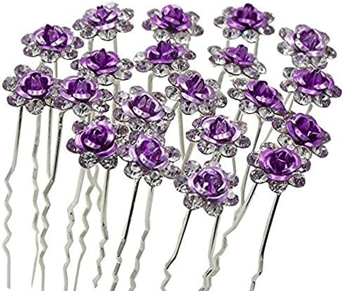 •Wedding hair pin hair accessories for Women and girls in Party and Daily (Pack of 20) (Purple)