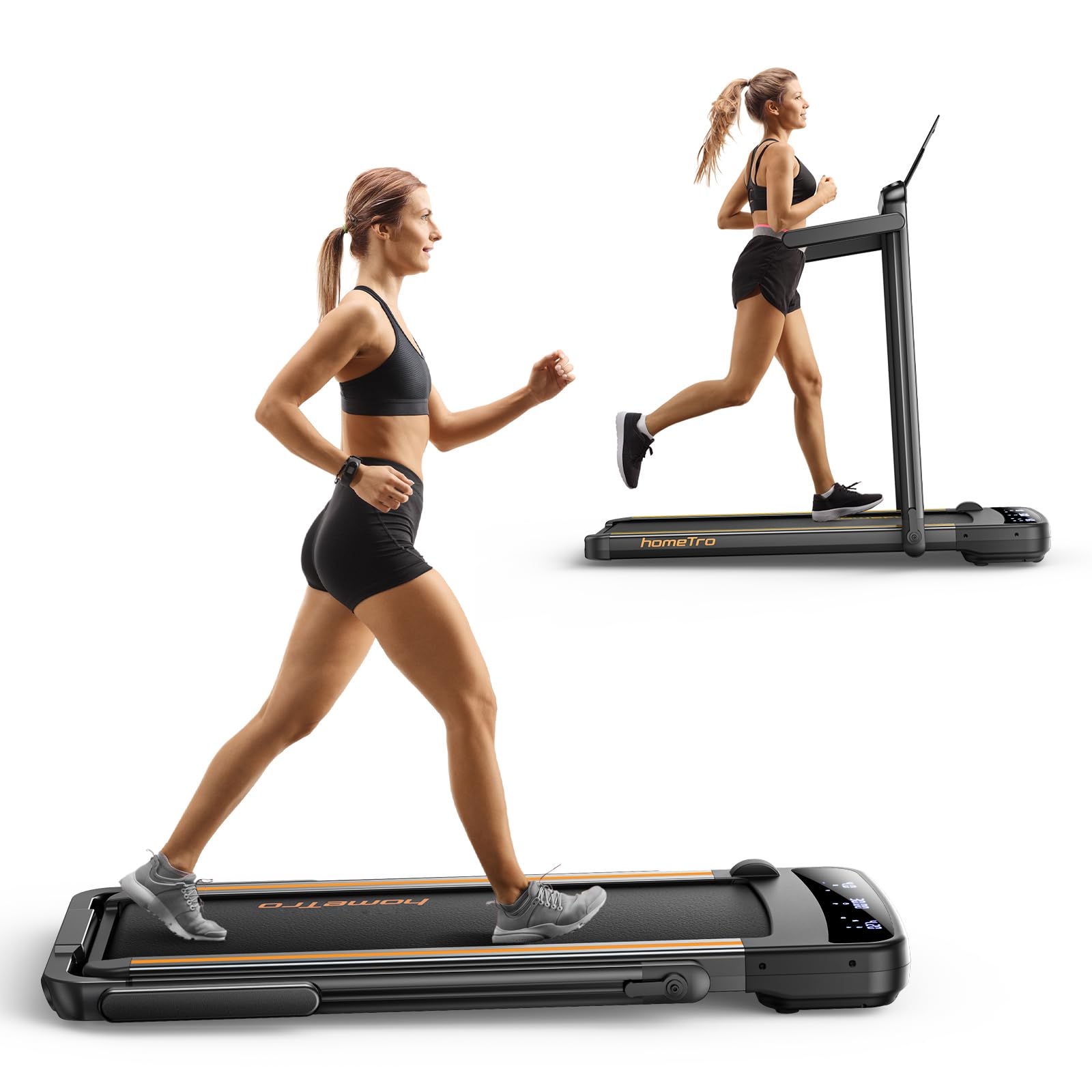 Photo 1 of ***PARTS ONLY/WALKING PAD DOES NOT WORK PROPERLY**HomeTro 3.0HP Foldable Compact Treadmill,2 in 1 Walking Pad & Jogging Machine for Home/Office,Dual LED Touch Screens Folding Under Desk Motorized Treadmills 265lbs, App& Remote Control,Assembly-Free